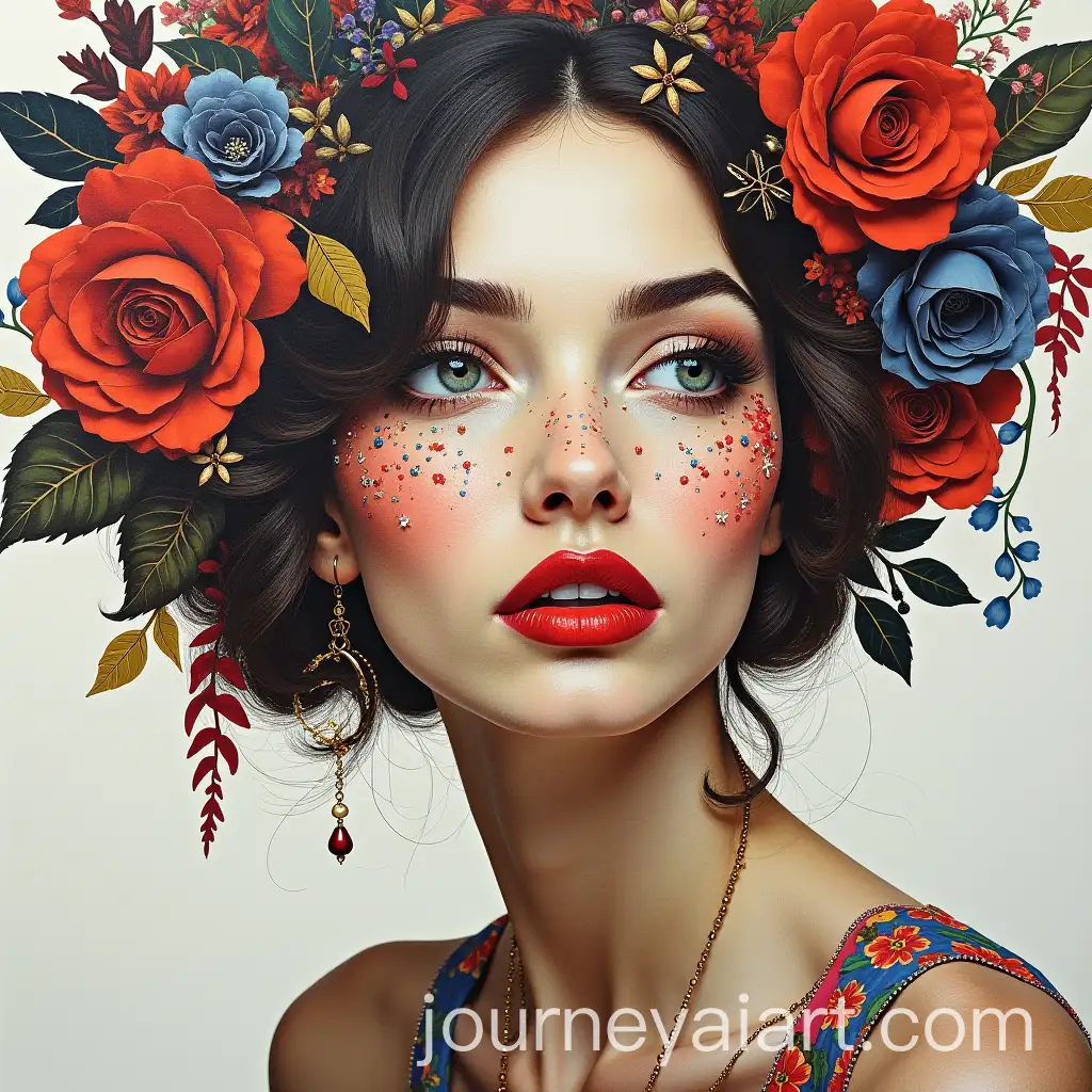 Beautiful-Womans-Face-Created-from-Fabric-Collage