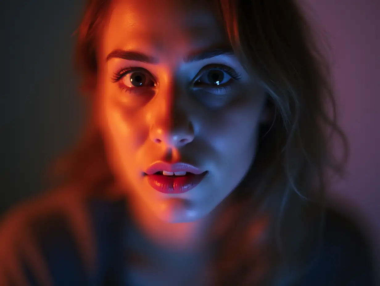 Blurred-Portrait-of-a-Woman-in-Colorful-Light