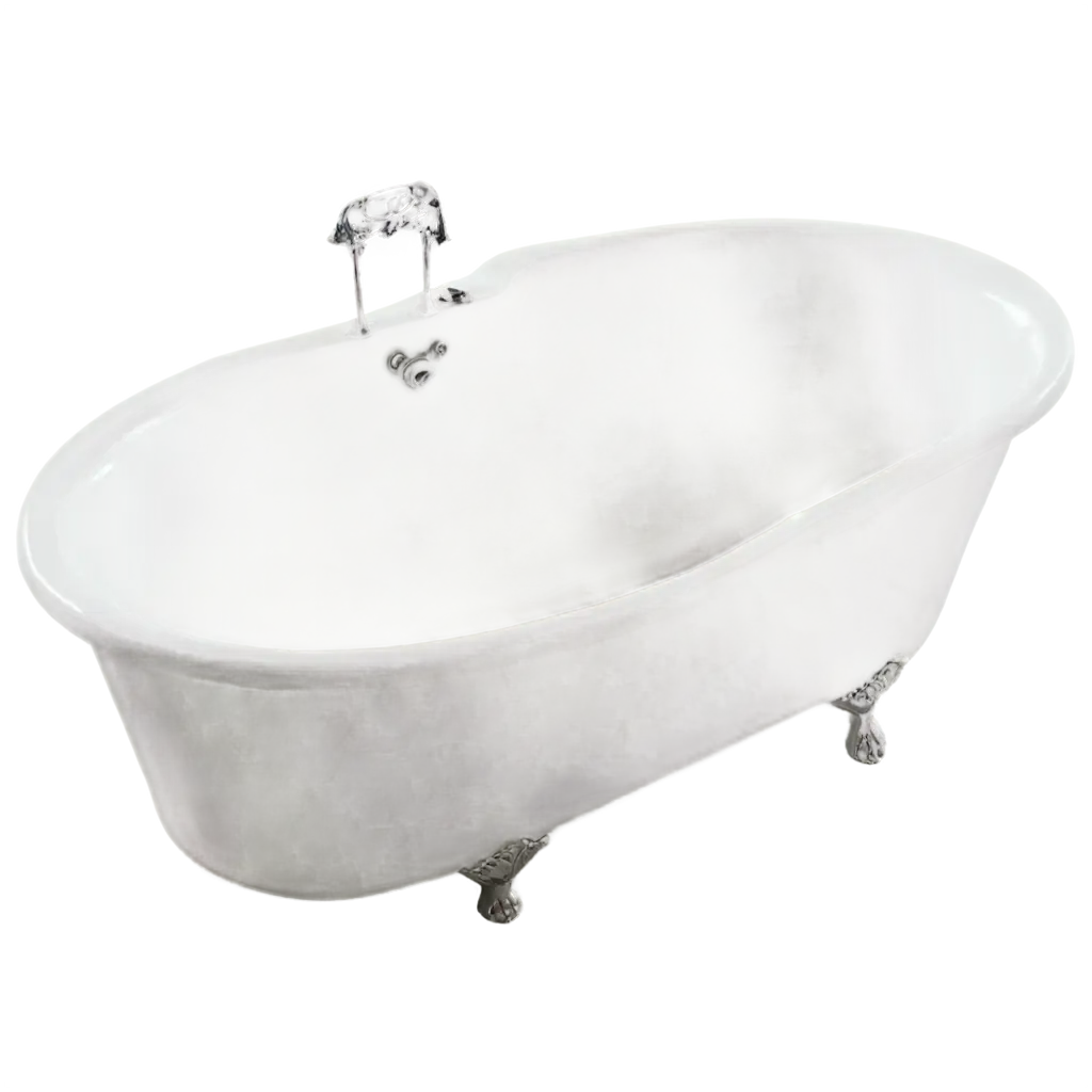 White-Cast-Iron-Bathtub-PNG-Image-Elegant-Design-for-Online-Spaces