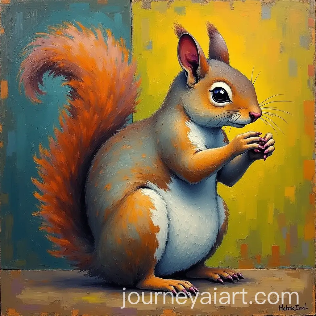Squirrel-in-a-Abstract-Cubist-Picasso-Style-Painting