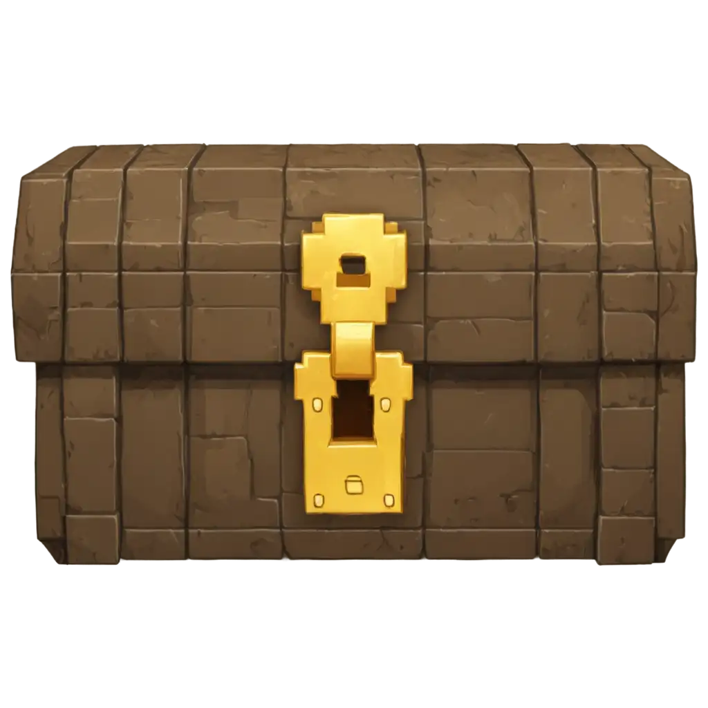 Shiny-Chest-with-Golden-Lock-in-Minecraft-Style-PNG-HighQuality-and-DetailRich-Image