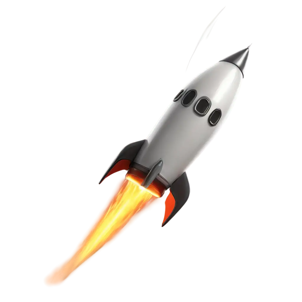 Stunning-3D-Illustration-of-a-Flying-Rocket-PNG-Format-for-Optimal-Clarity