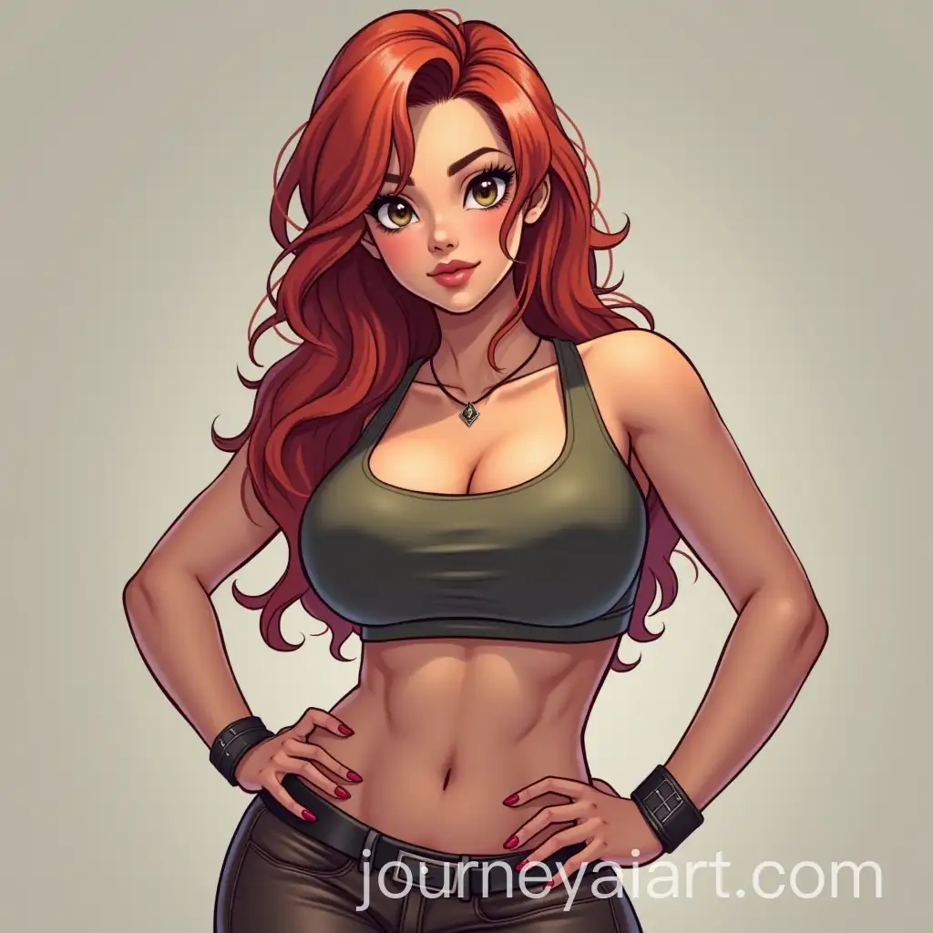 Voluptuous-Female-Character-in-Danganronpa-Style-with-Cropped-Tank-Top