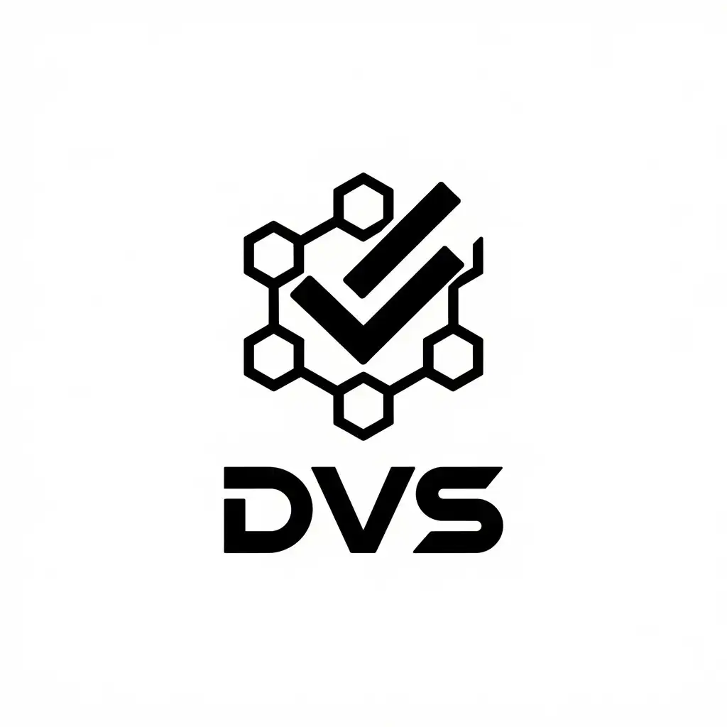 LOGO Design for DVS BlockchainInspired Hexagonal Grid with Checkmark for Technology Industry