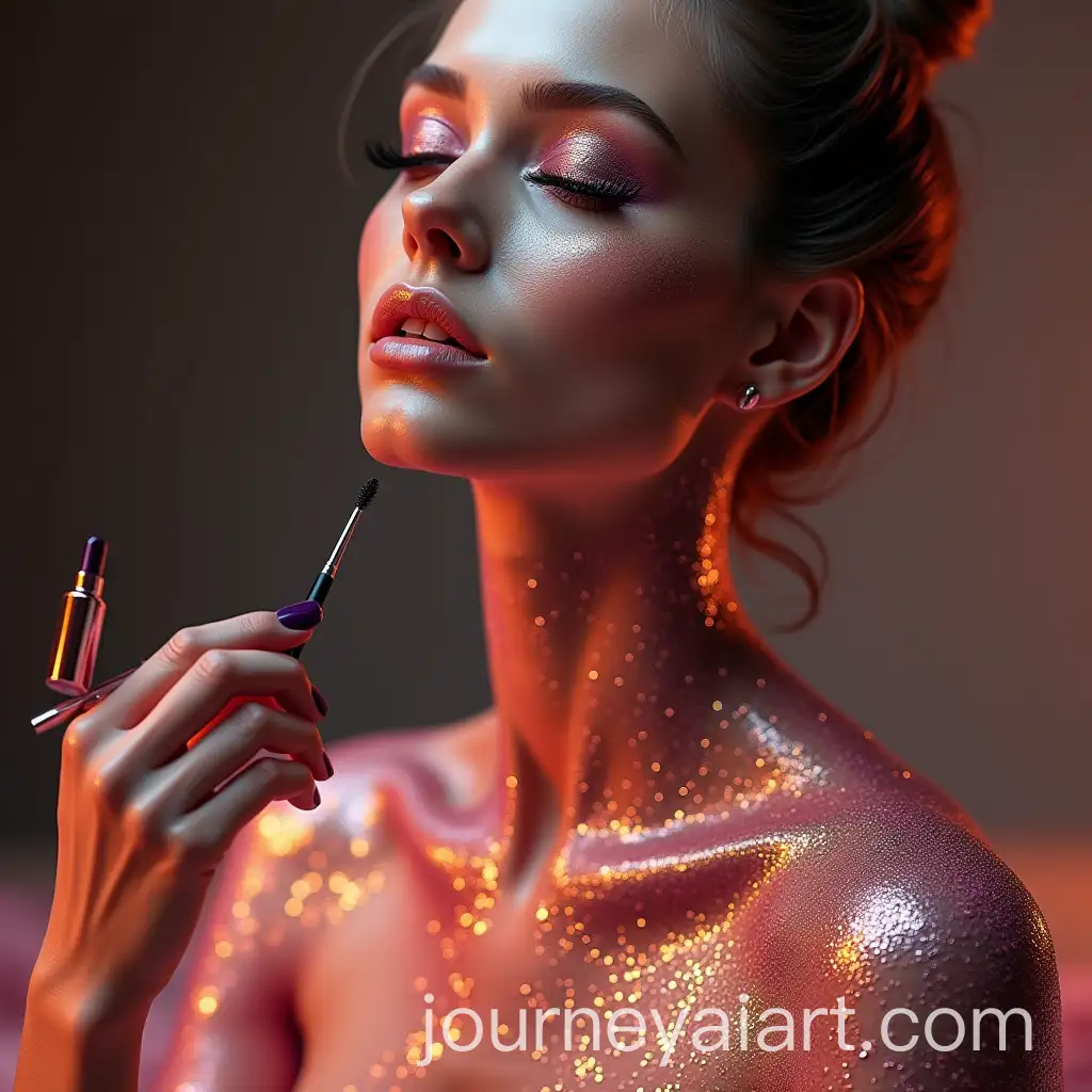Hyperrealistic-Makeup-Studio-Scene-with-Miniature-Makeup-Tools-and-Shimmering-Pigments
