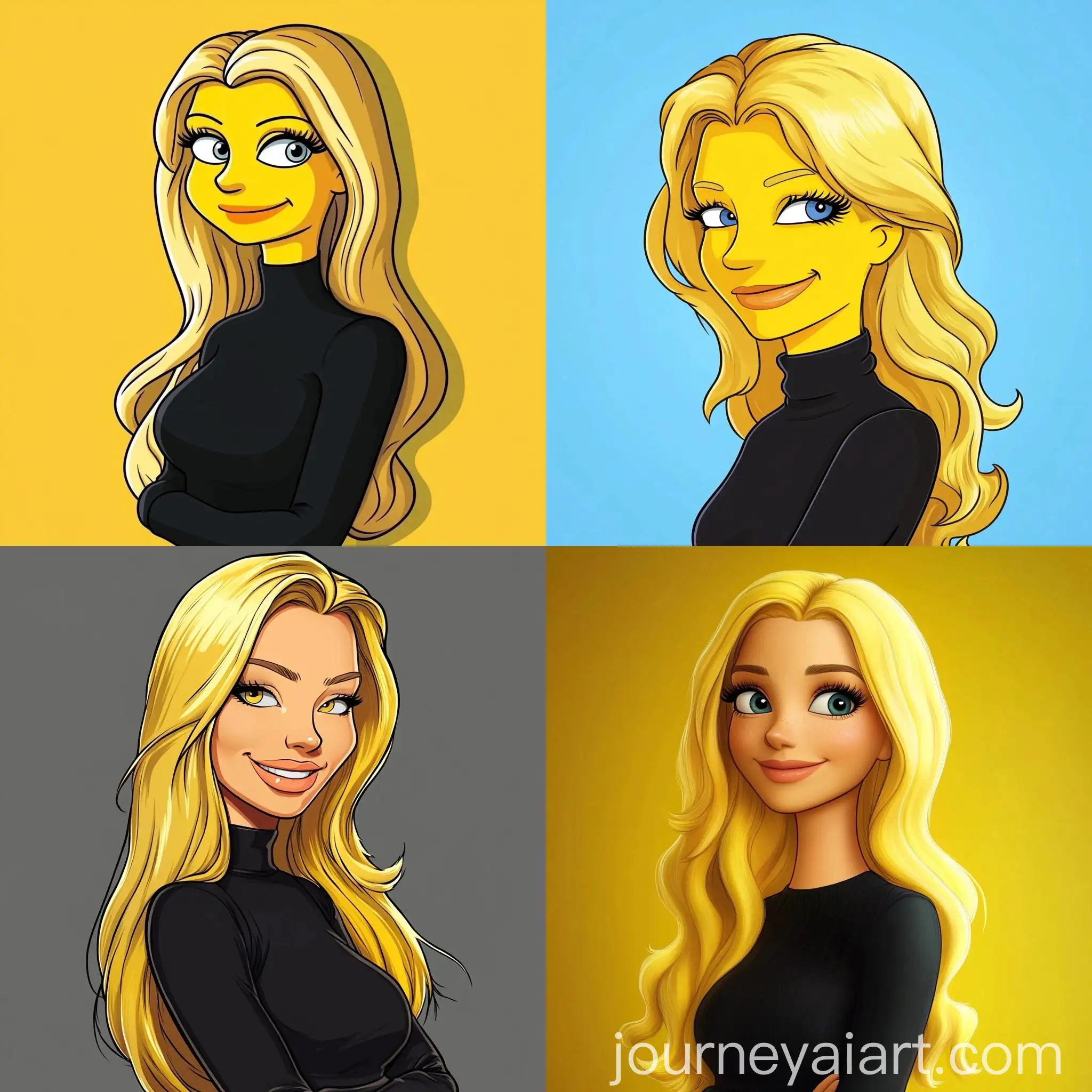 Cartoon-Style-Blonde-Lady-Smiling-in-Black-Top