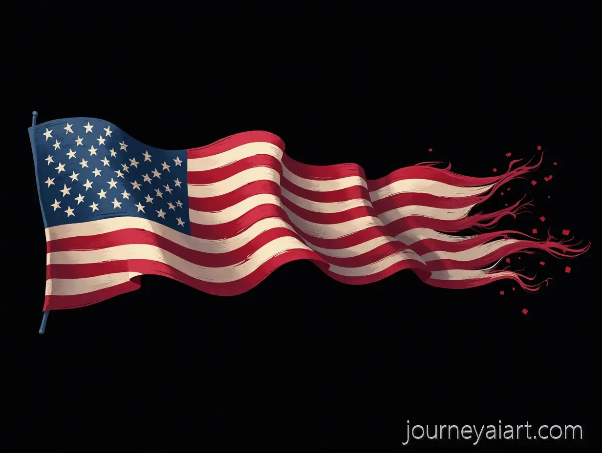 AmericanRibbon-of-stars-and-flag-Flag-Stars-and-Stripes-Waving-on-Black-Background