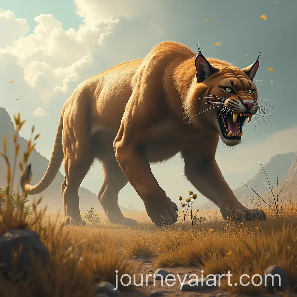 SaberTooth-Cat-Walking-Through-the-Wild-Landscape