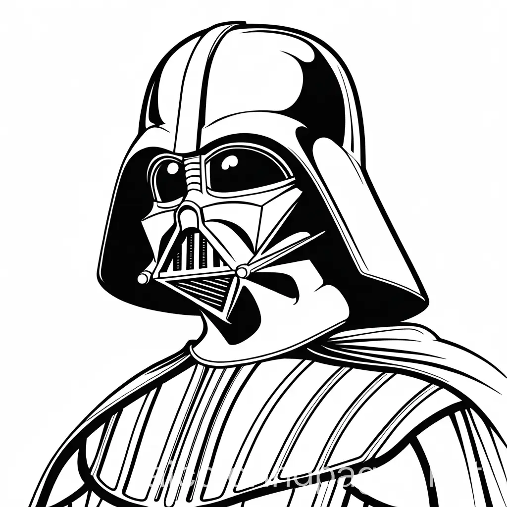 Darth-Vader-Coloring-Page-in-Black-and-White-Line-Art-on-White-Background