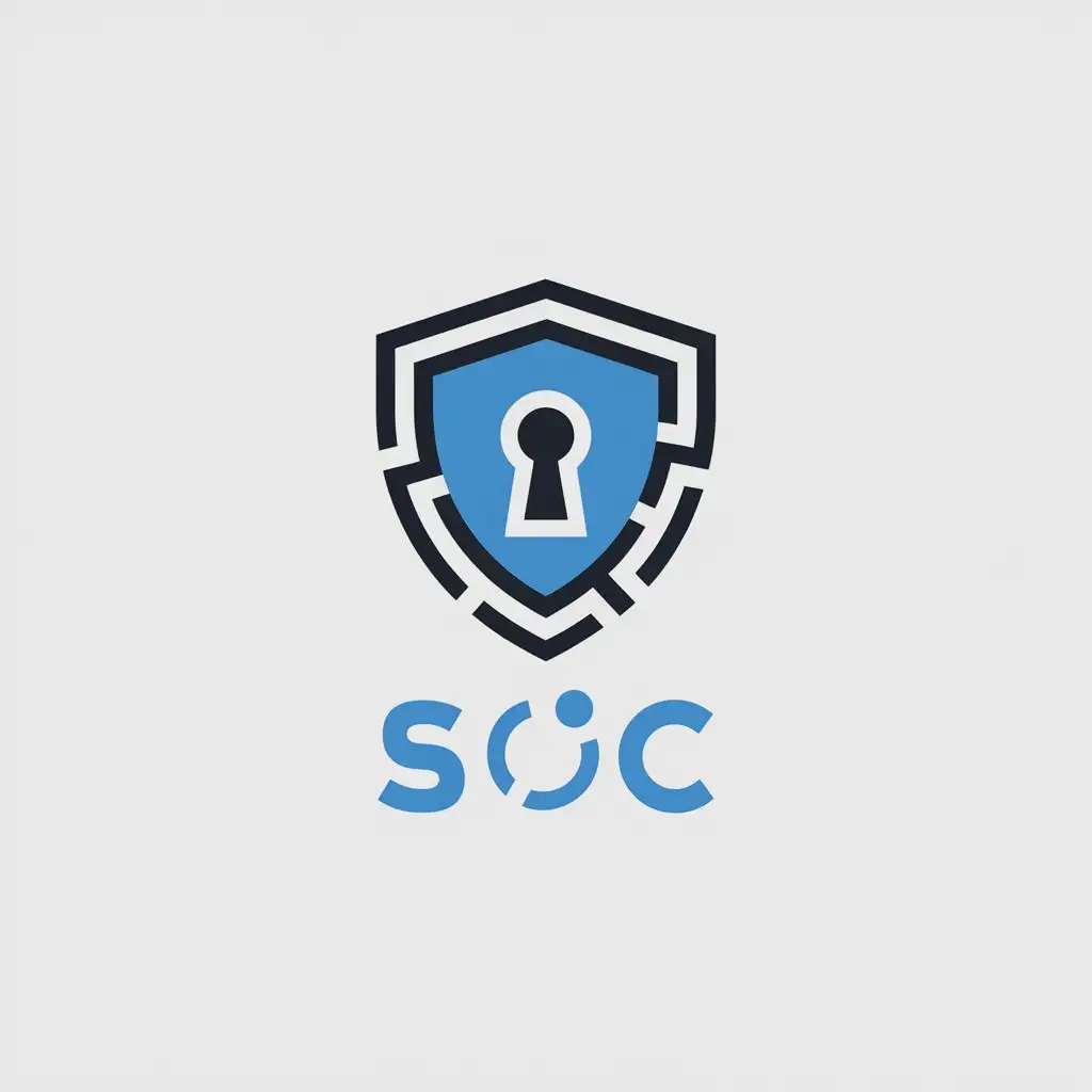 LOGO Design for SOC Minimalistic Blue Vector Logo for Information Security in Technology Industry