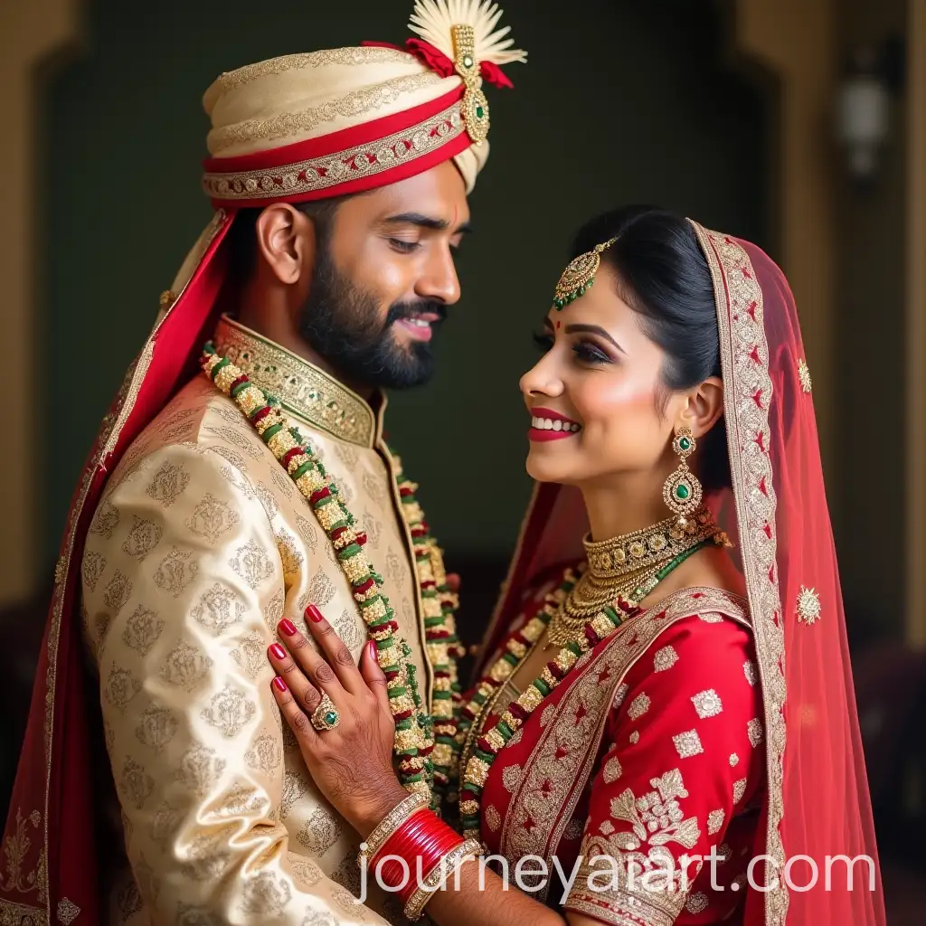 Indian-Wedding-Couple-Celebrating-Traditional-Ceremony