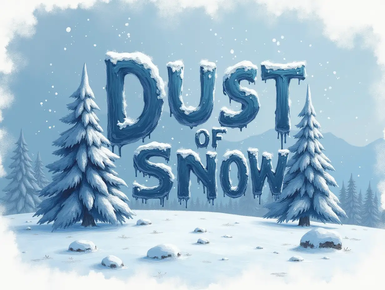 make a logo for Dust of Snow Summary painting theme