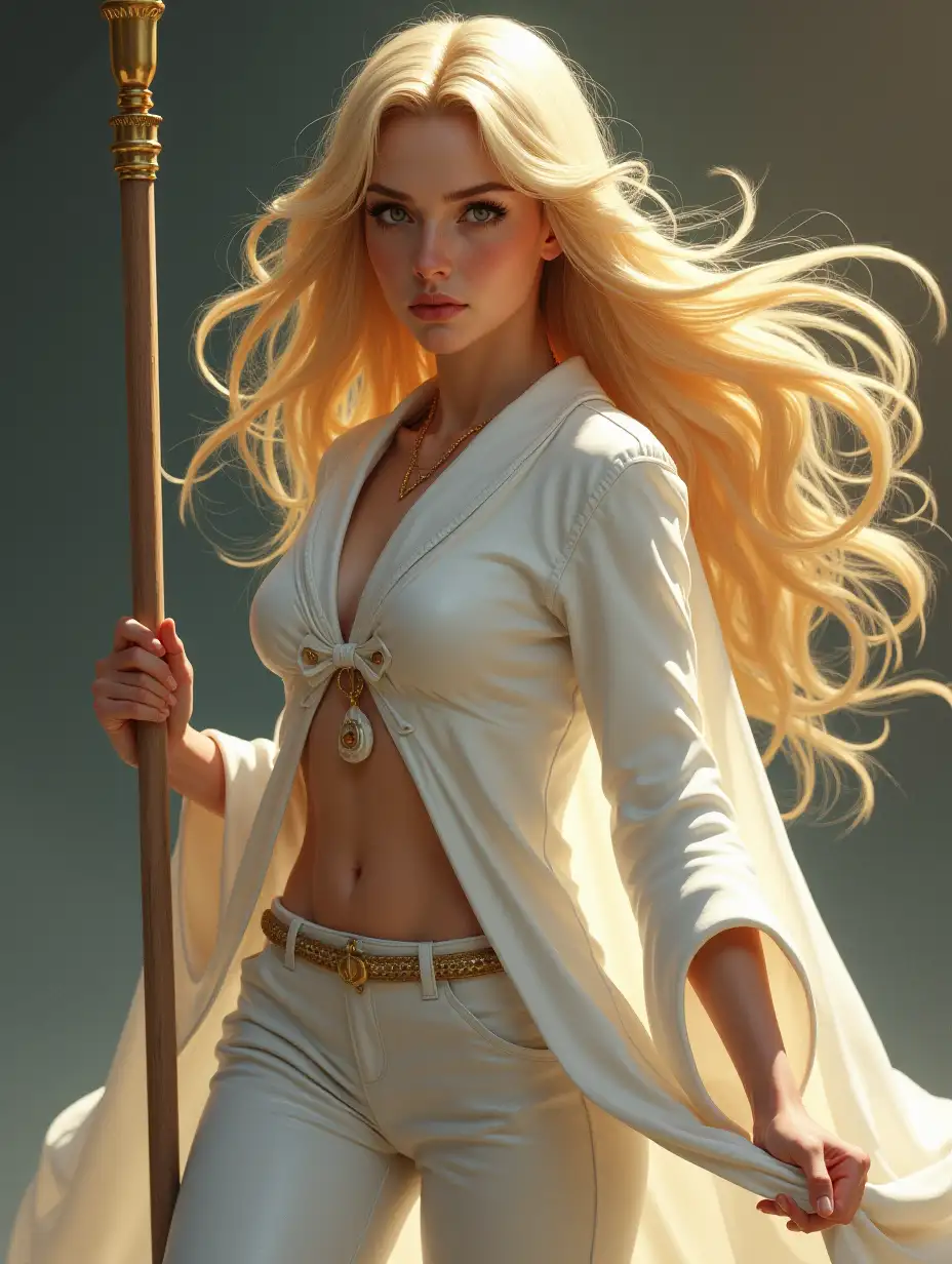 Pretty-Young-Female-Sorceress-with-Golden-Hair-and-Luminous-Eyes-in-White-Robes-and-Boots