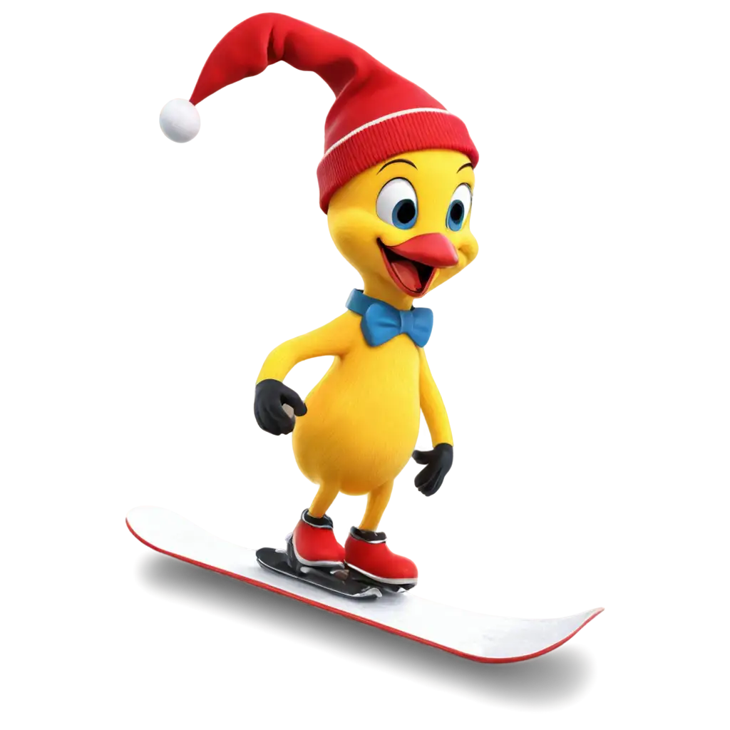 Tweety-Bird-PNG-on-a-Snowboard-with-a-New-Years-Hat-Fun-and-Festive-Image-for-Every-Occasion