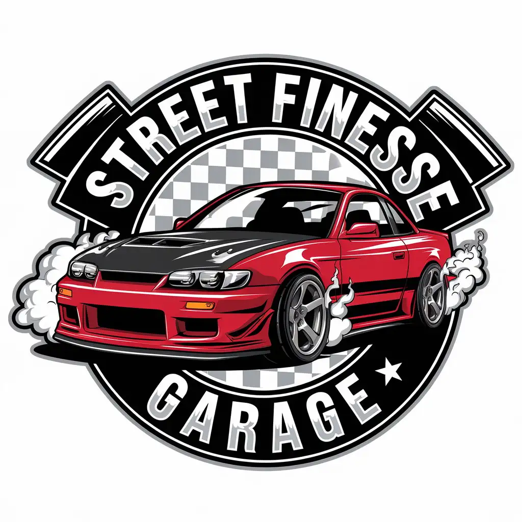 LOGO Design for Street Finesse Garage Vector Logo Featuring a Drift Car for the Automotive Industry