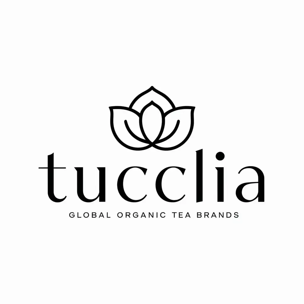 a logo design,with the text "TUCCLIA", main symbol:Camellia,Minimalistic,be used in global organic tea brands industry,clear background