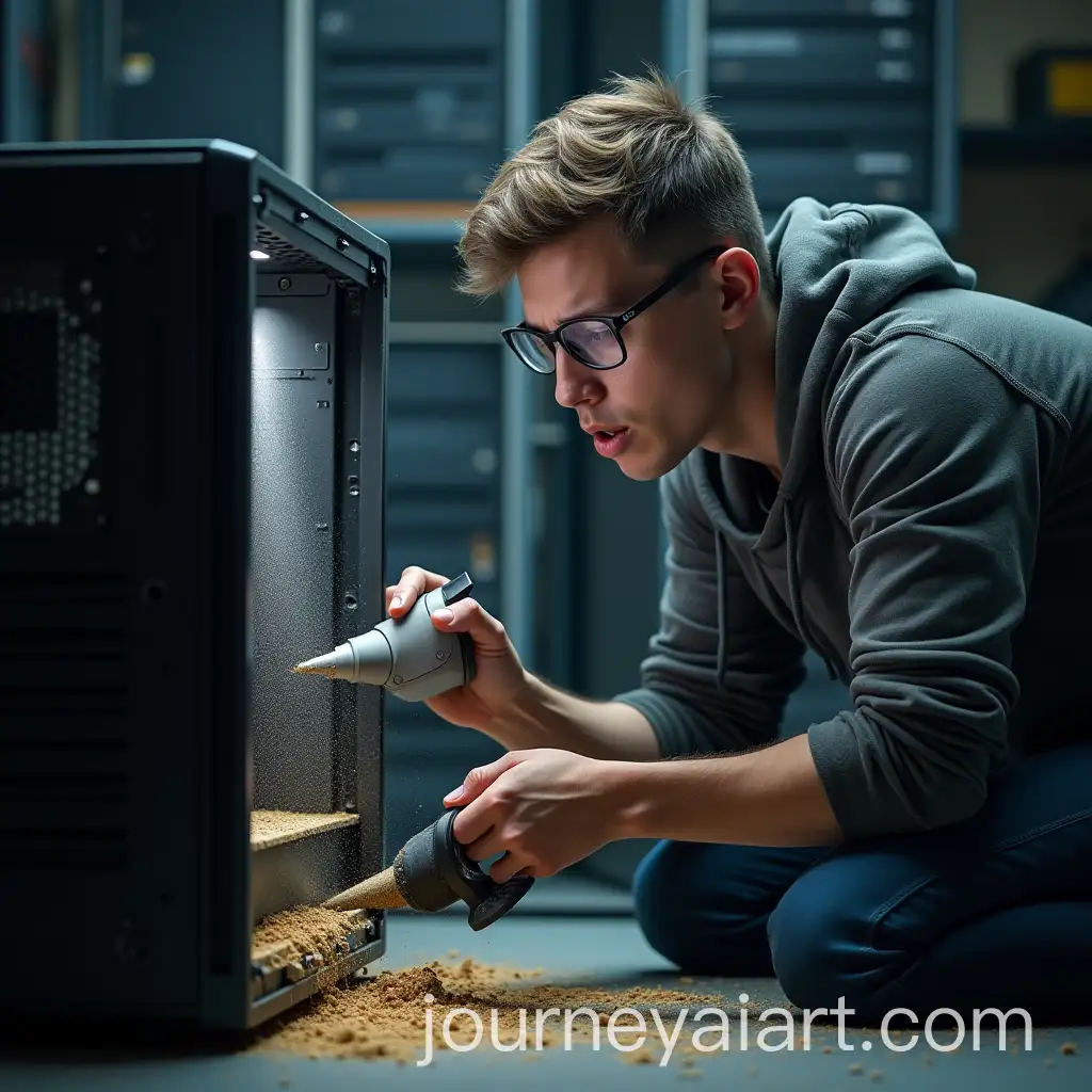 Young-Technician-Cleaning-Dusty-Computer-Case-in-Repair-Shop