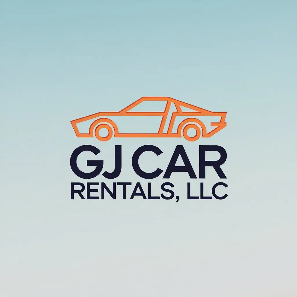 LOGO Design for GJ Car Rentals LLC Minimalistic Vector with Clear Background for Automotive Industry