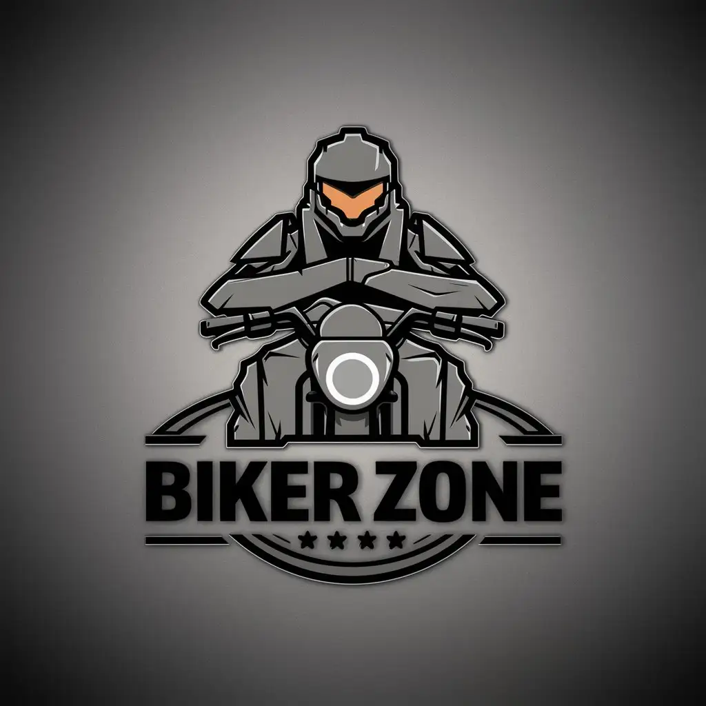 LOGO Design for Biker Zone Minimalistic Spartan Silhouette in Black White