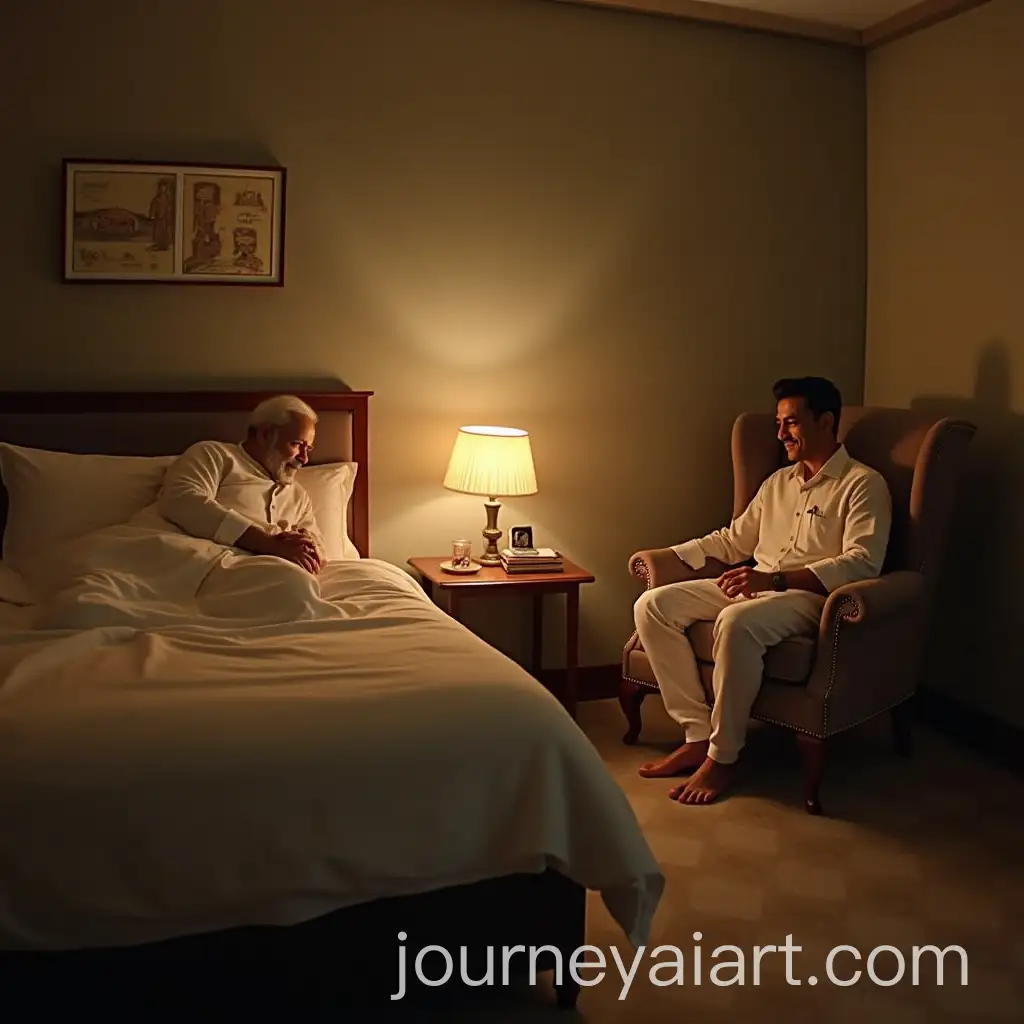 Prime-Minister-Modi-Peacefully-Sleeping-in-a-Cozy-Room-with-Akshay-Kumar