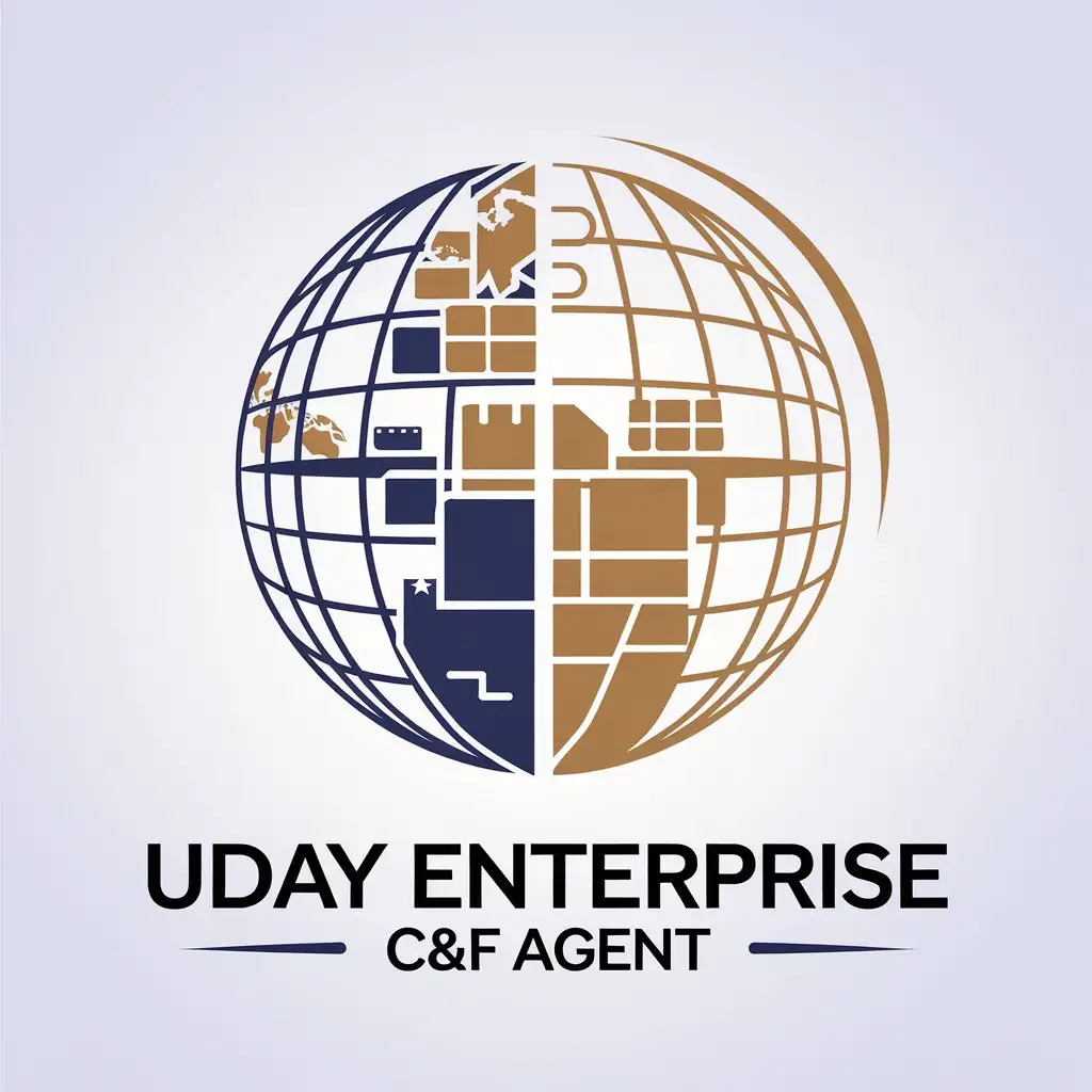 LOGO Design for Uday Enterprise CF Agent Global Import and Export Goods Theme