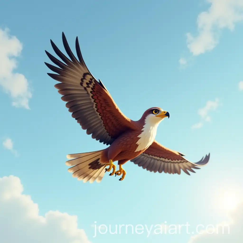 Pixar-Style-Falcon-Eagle-Soaring-in-the-Sky