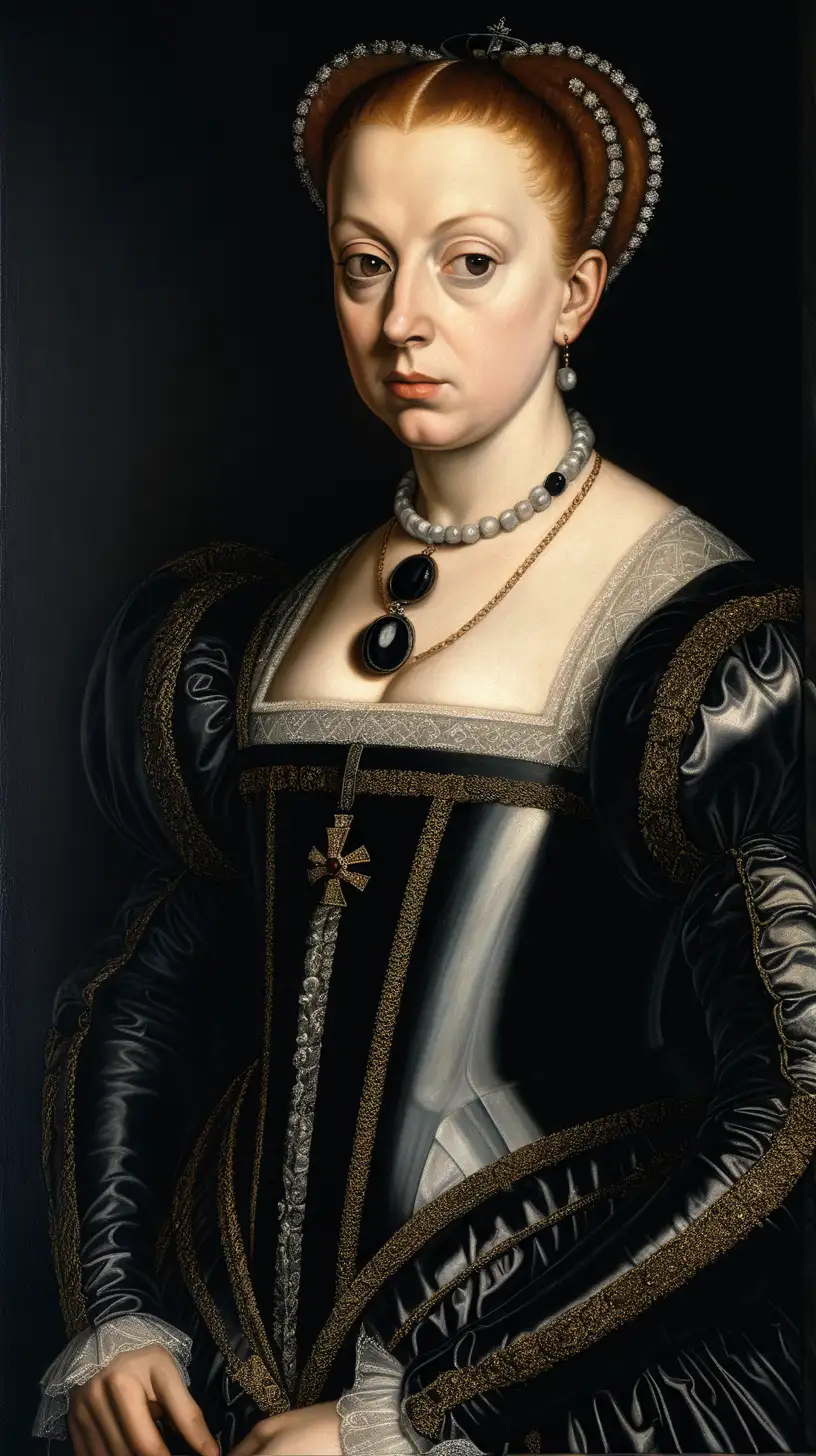 Dramatic Portrait of Catherine de Medici in Renaissance Attire