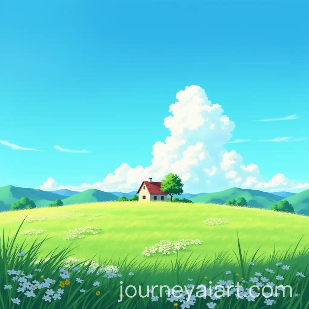 Anime-Countryside-Landscape-with-House-Tree-and-Flowers