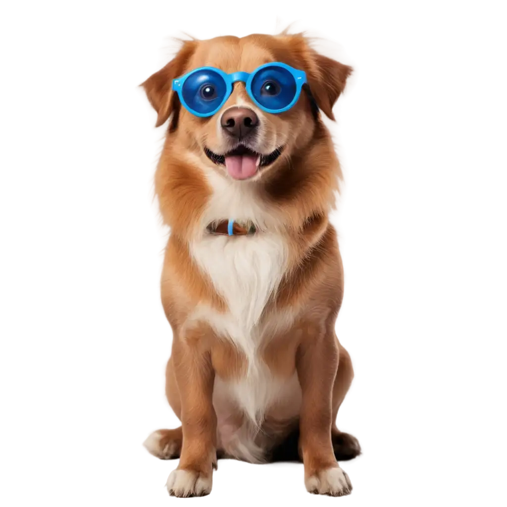 Adorable-Dog-Wearing-Bright-Blue-Round-Glasses-PNG-Image-Creation