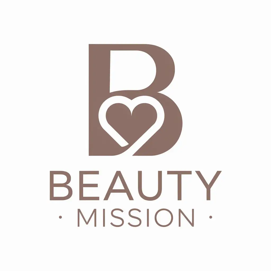 LOGO Design for Beauty Mission Minimalistic TextBased Design with Clear Background