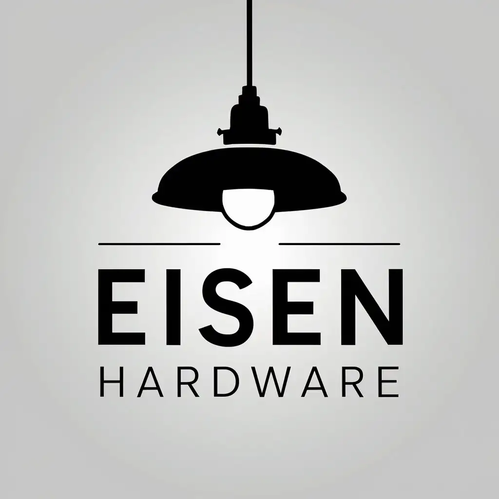 a vector logo design,with the text "Eisen hardware", main symbol:pendant light,Moderate,be used in Internet industry,clear background