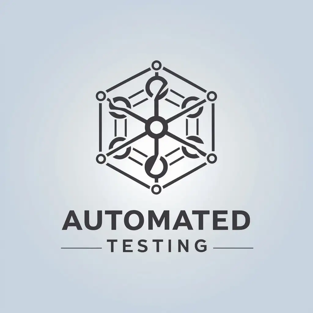 a vector logo design,with the text "automated testing", main symbol:network,complex,be used in Technology industry,clear background