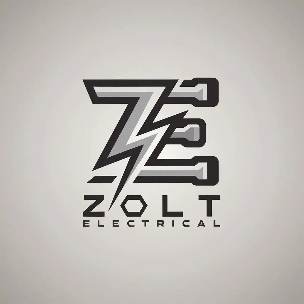 LOGO Design for Zolt Electrical Modern Vector Art with ZE Symbol and Clear Background