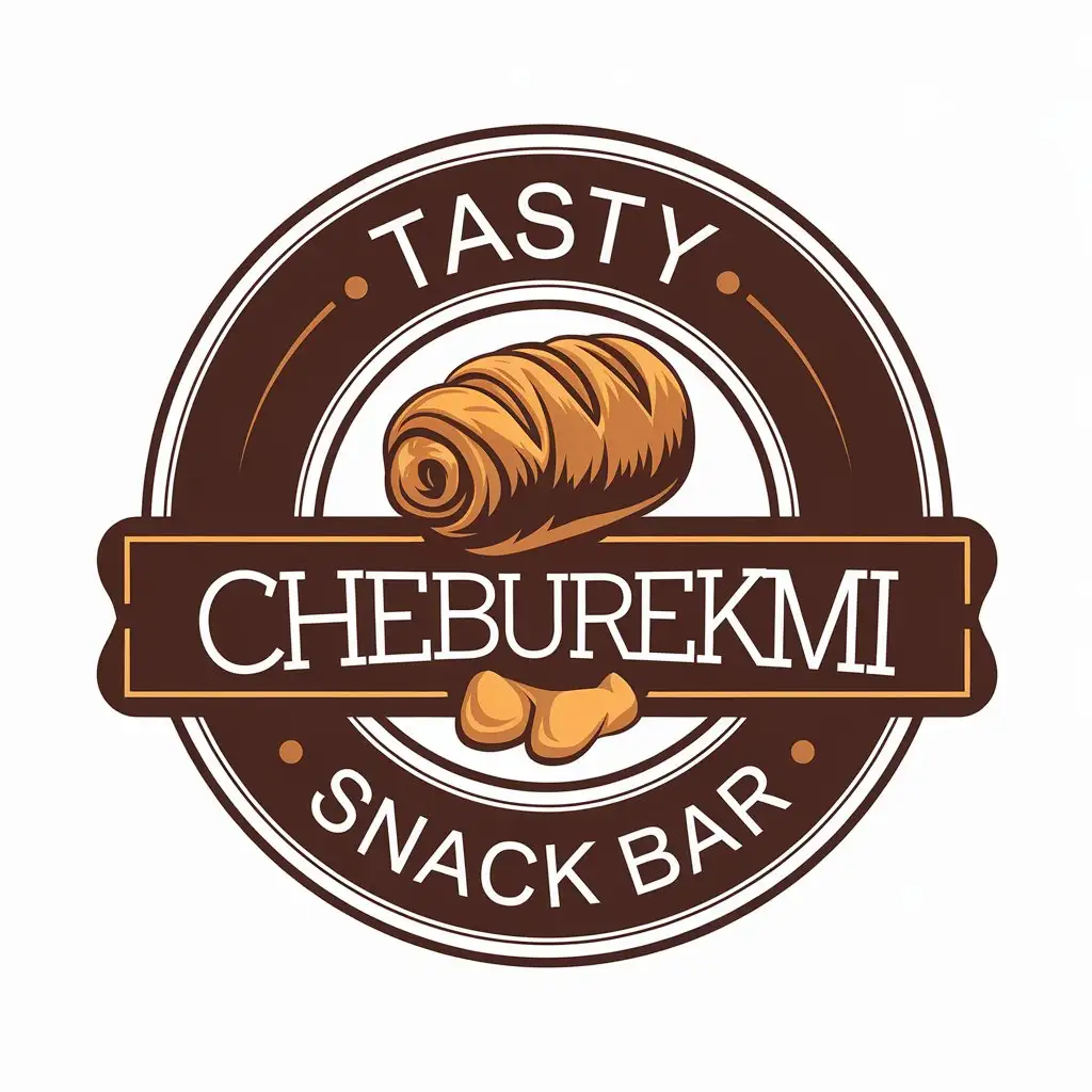 a vector logo design,with the text "Tasty Snack Bar", main symbol:CheburekMi,Moderate,be used in Restaurant industry,clear background