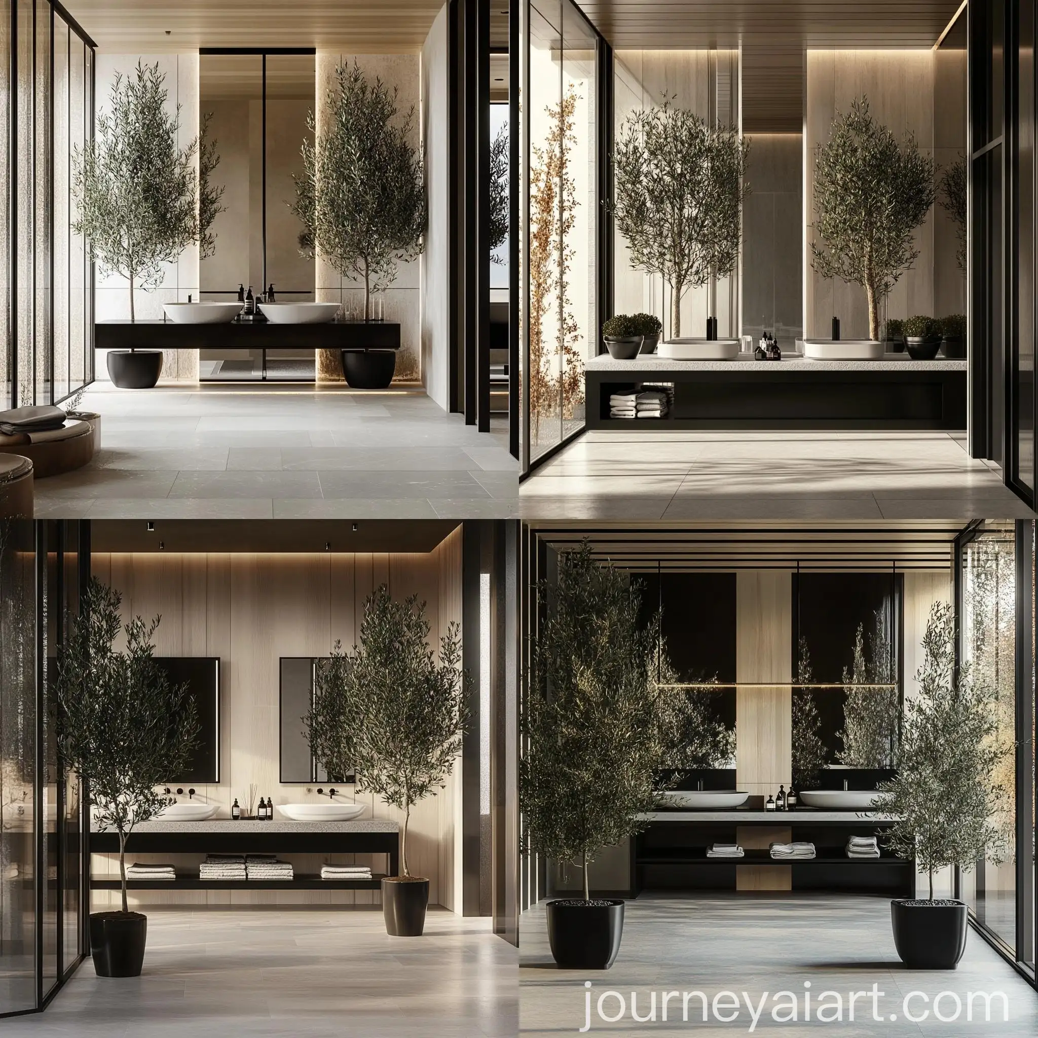 Luxurious-Restaurant-Interior-with-Olive-Trees-and-Leather-Chairs