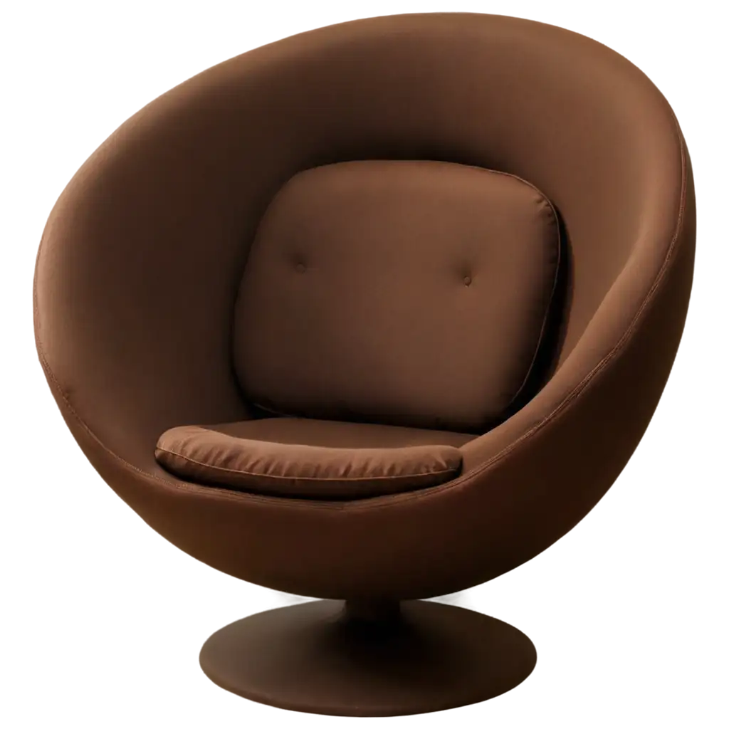 BrownChocolate-Colored-Egg-Chair-PNG-Image-Stylish-and-Versatile-Design-Element