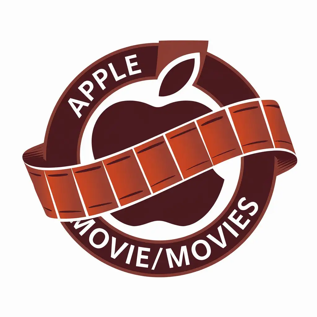 a vector logo design,with the text "Apple movie/movies", main symbol:apple,Moderate,be used in Internet industry,clear background