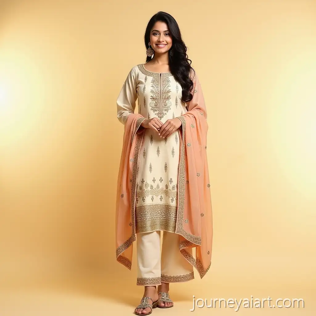 Elegant-Indian-Woman-in-Salwar-Kameez-with-Warm-Golden-BackgroundFashion-Poster-Indian-Woman