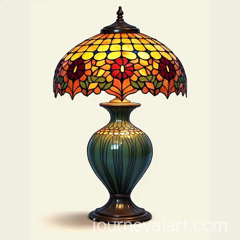 Ceramic-and-Leaded-Stained-Glass-Lamp-Design