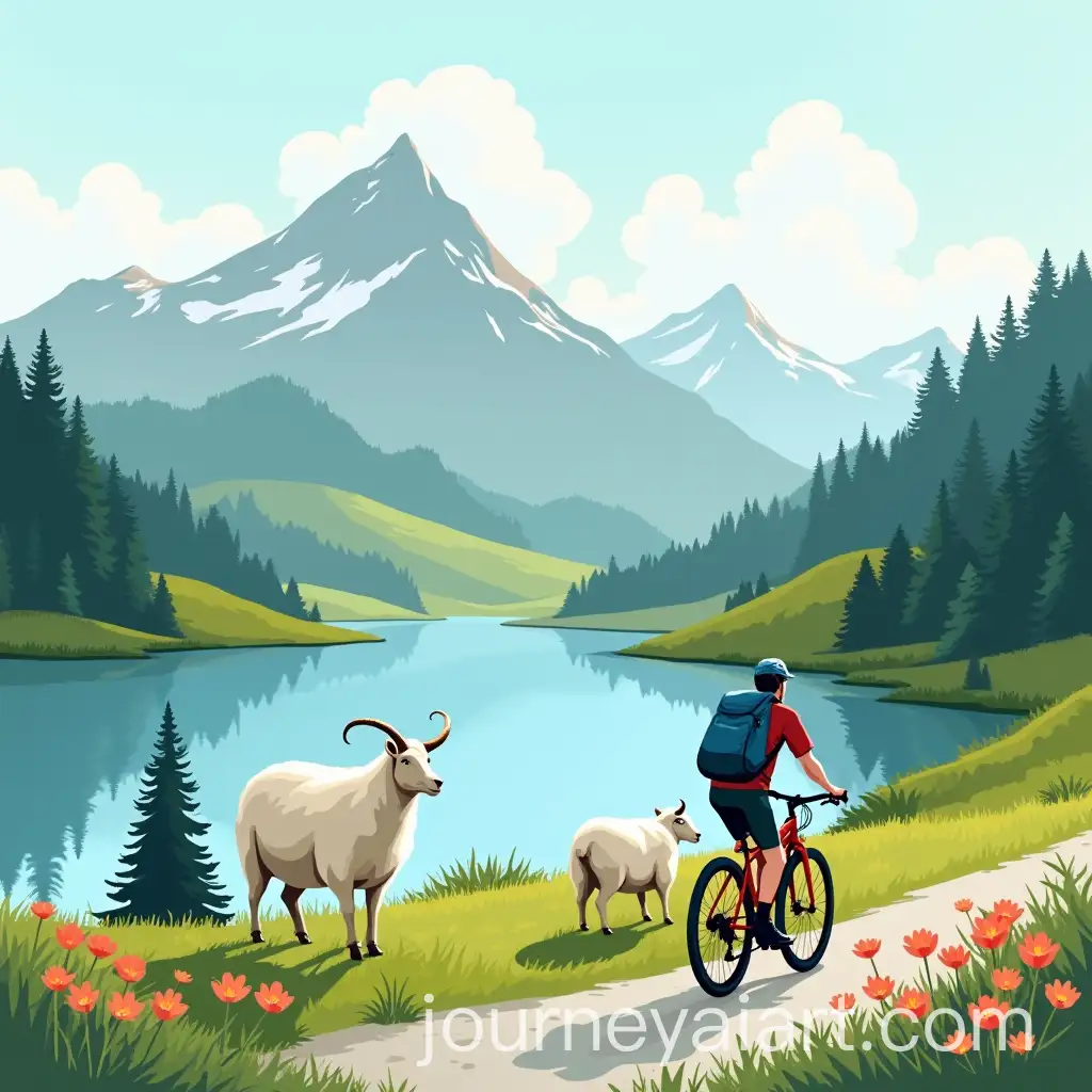 Jezersko-Town-Traffic-Strategy-Poster-with-Mountain-Lake-and-Outdoor-Activities