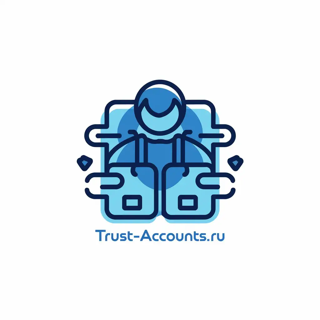 LOGO-Design-for-Trustaccountsru-Blue-Tones-Transparent-Background-with-a-Person-and-Purchases-Icon