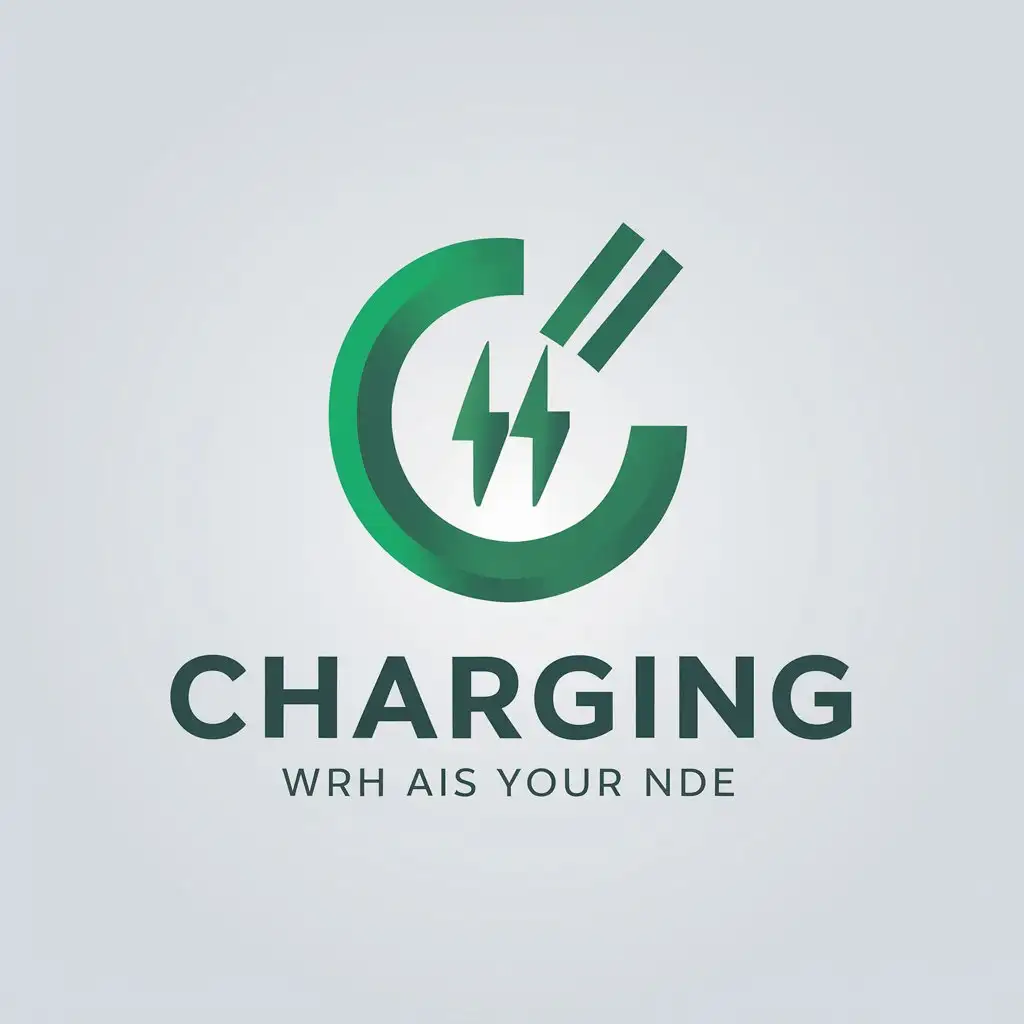 a vector logo design,with the text "charging", main symbol:charging green safe efficient business,Moderate,be used in Technology industry,clear background