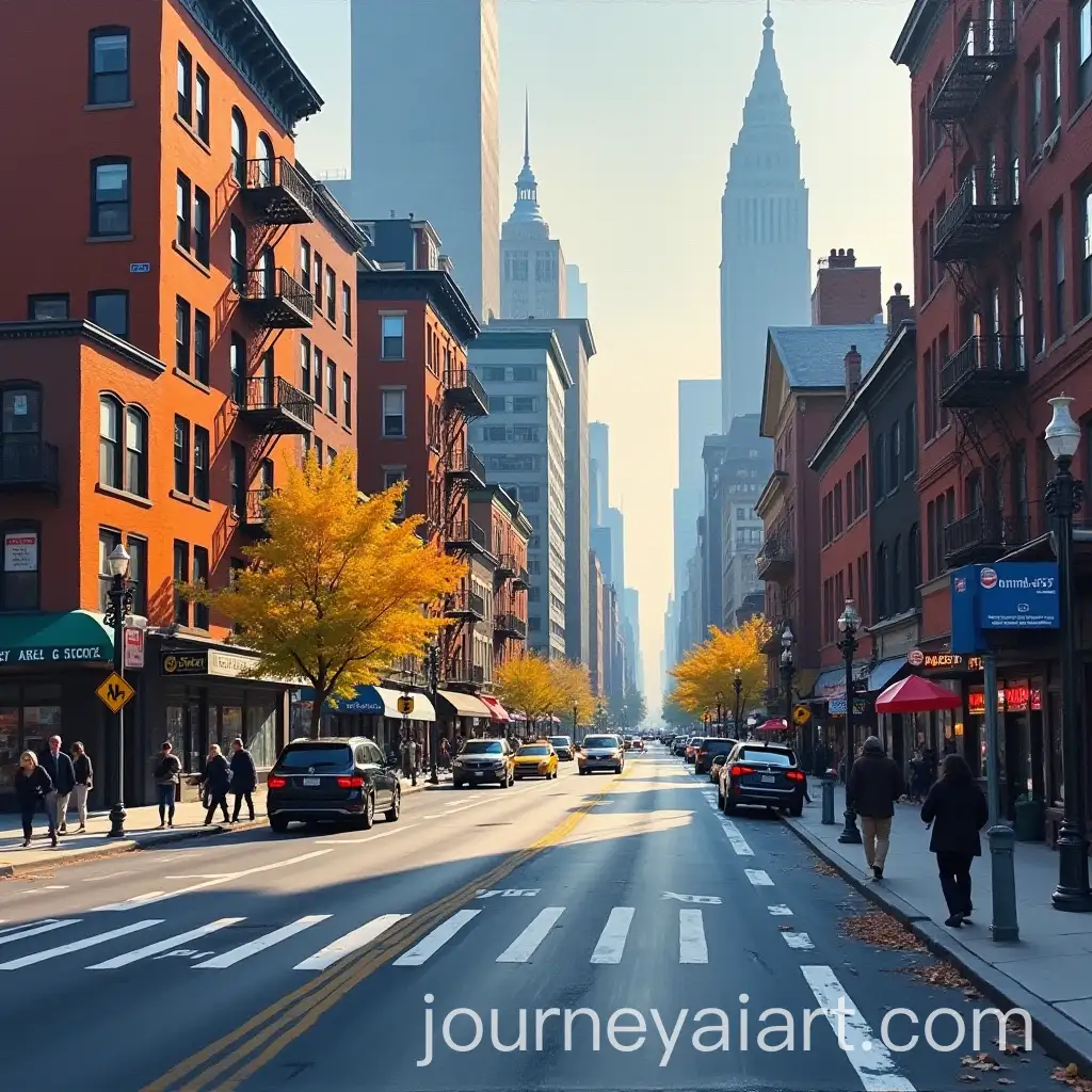Oil-Painted-New-York-Street-Scene-with-Urban-Charm