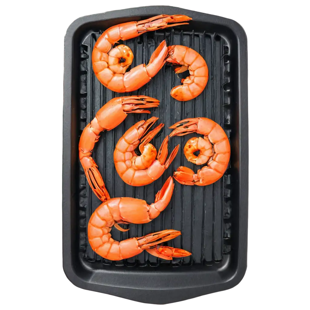 Top-View-Grill-with-Shrimps-PNG-Image-Exquisite-Culinary-Art-in-High-Definition