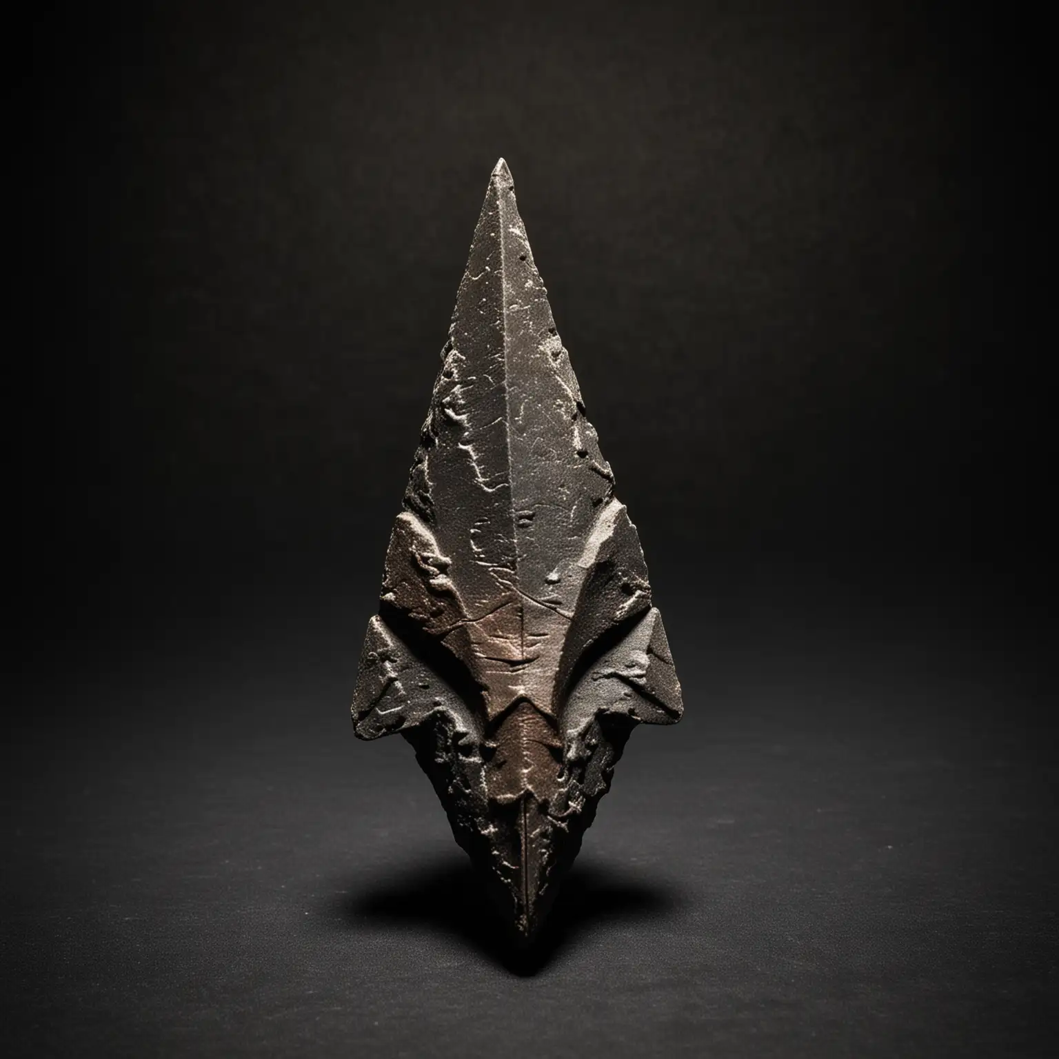 Ancient-Iron-Arrowhead-on-Black-Background