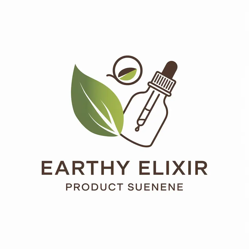 organic and earthy logo for a brand called Earthy Elixer, with space underneath logo for product name