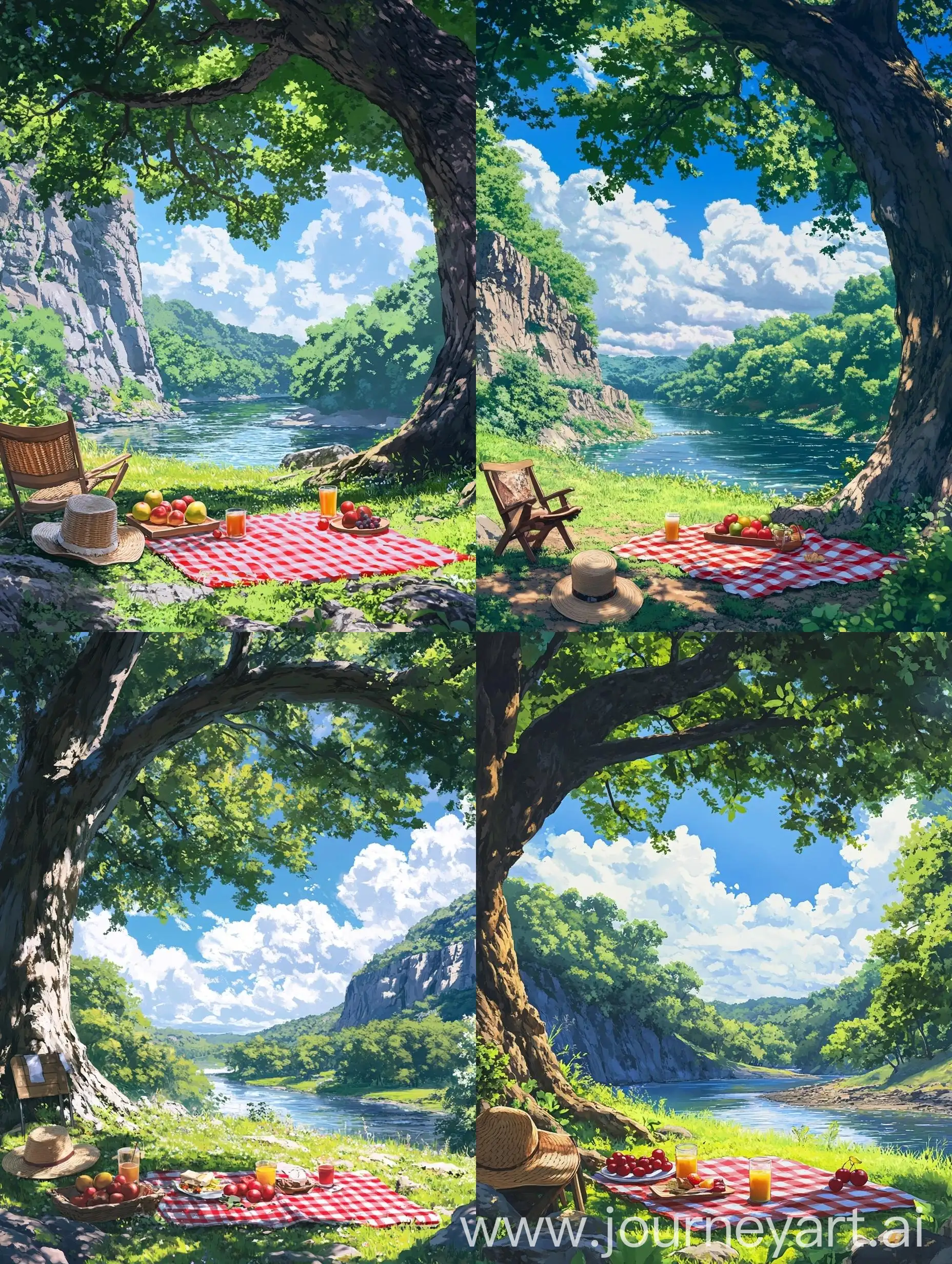 Serene-Riverside-Picnic-Under-Old-Oak-Tree-in-Studio-Ghibli-Anime-Style