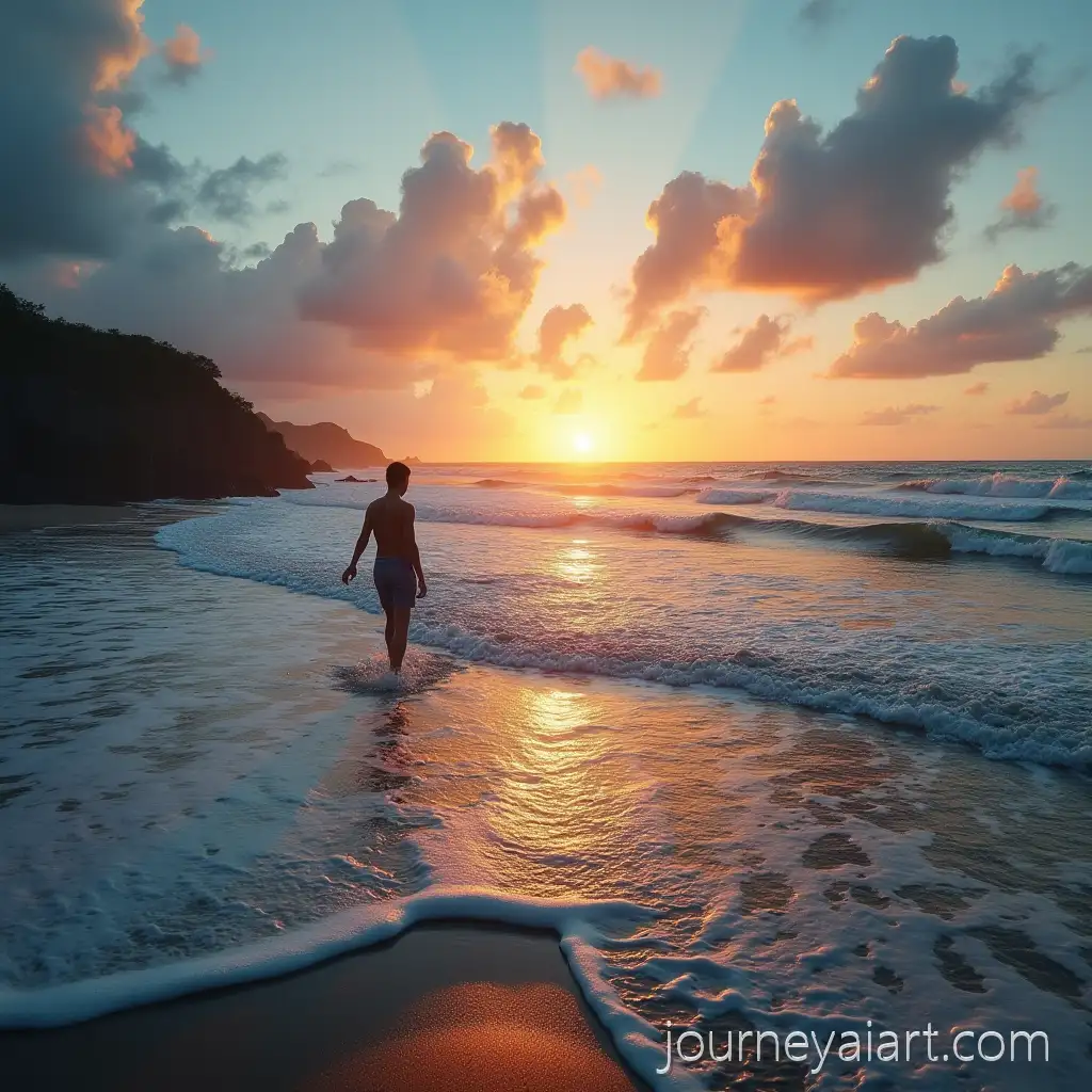 Sunrise-Walk-on-the-Beach-with-Waves-and-Gentle-Breeze