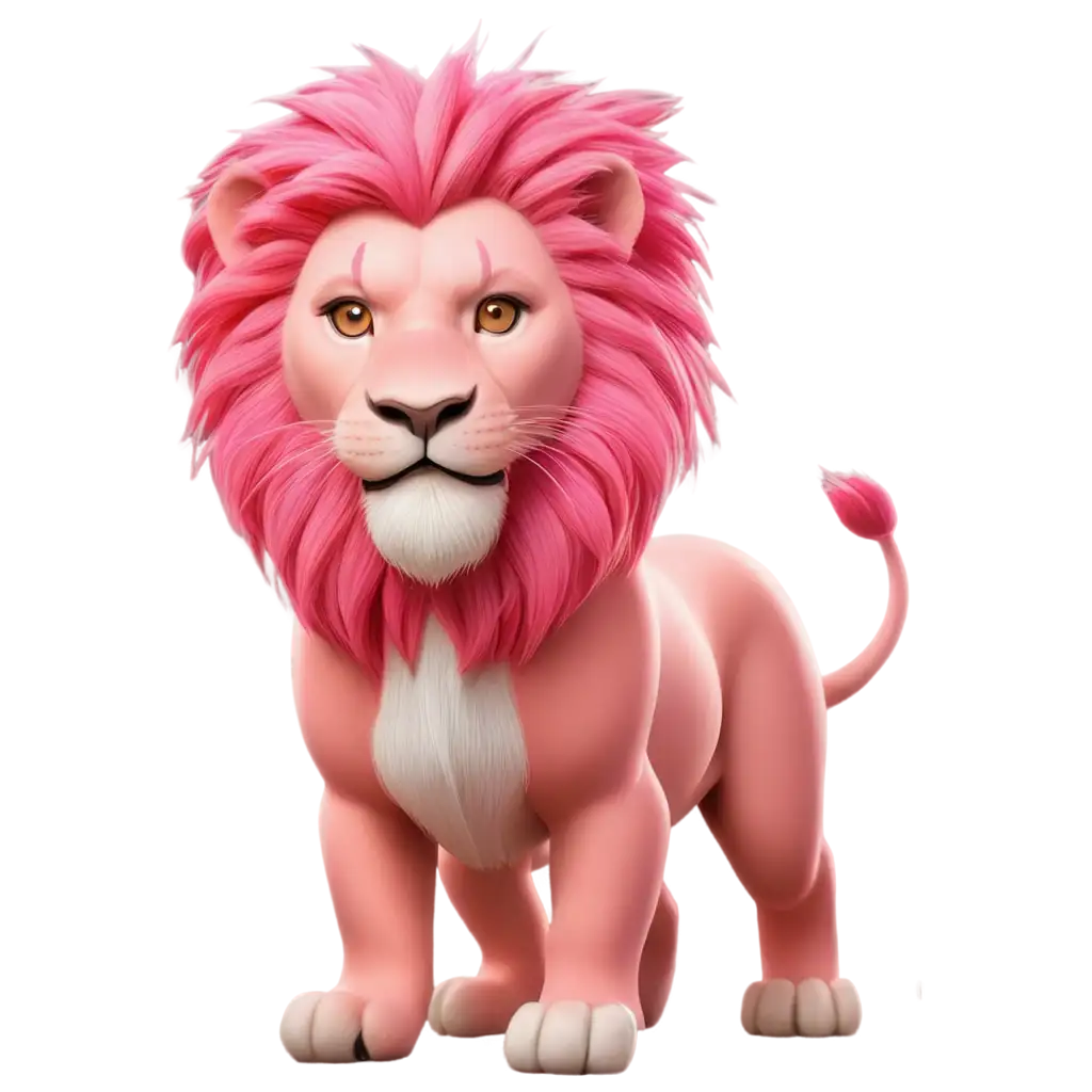 Vibrant-PinkHaired-Lion-PNG-Image-for-Creative-Projects