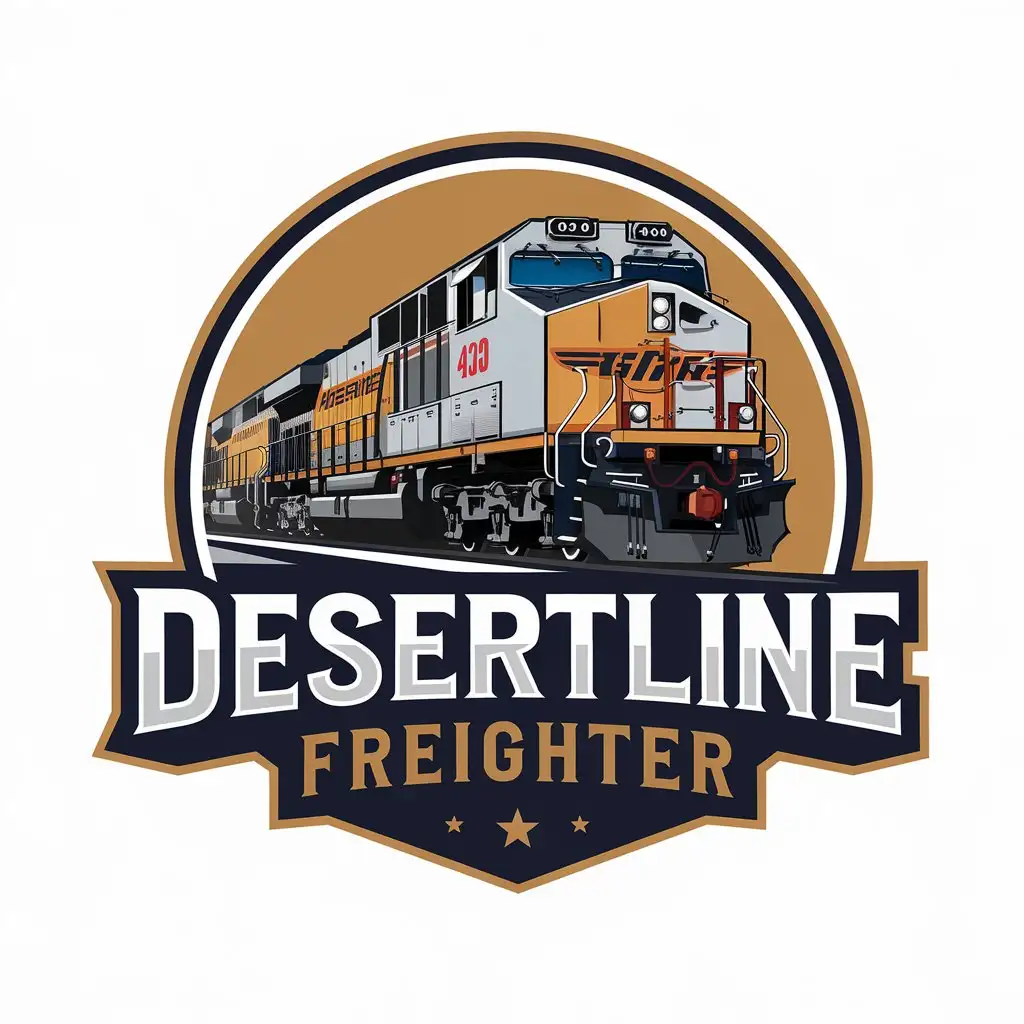 LOGO Design for Desertline Freighter Vector Design with Train Symbol for Automotive Industry